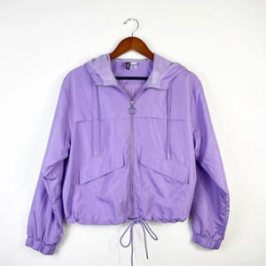 H&M DIVIDED Purple‎ Hooded Zip Up Jacket Size Small